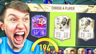 99 PELE + RONALDO IN PRIME ICON MOMENTS 194 FUT DRAFT!! (FIFA 22)