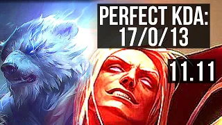 VOLIBEAR vs VLADIMIR (TOP) | 17/0/13, Legendary, 700+ games | KR Diamond | v11.11