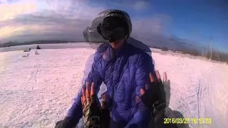 Эпичное экшн видео столкновения двух горнолыжников (все, слезай: приехали)