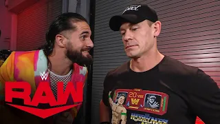 John Cena encounters Theory, Seth “Freakin” Rollins and Omos: Raw, June 27, 2022