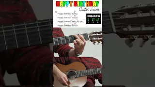 Happy Birthday To You - Guitar Lesson #shorts