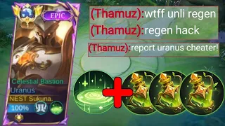 GLOBAL URANUS SECRET TRICK TO DOMINATE THAMUZ IN EXP LANE🔥GLOBAL URANUS REGEN HACK BUILD - MLBB