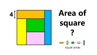 What is the area of the square? The 5 rectangles puzzle