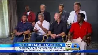 The Expendables 3 - Mel Gibson's Chair Collapses - Sylvester Stallone