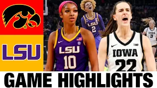 #1 Iowa vs #3 LSU Highlights | 2024 NCAA Women's Basketball Championship - Elite 8