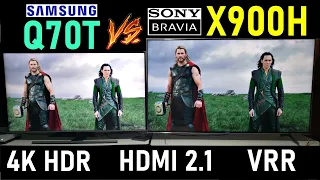 SAMSUNG Q70T vs SONY X900H (X90H): QLED vs Triluminos 4K HDR - HDMI 2.1, VRR, 120Hz, Freesync