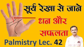 सूर्य रेखा और सफलता  | Sun line | Palmistry हस्तरेखा ज्ञान Lec.42 सामुद्रिक शास्त्र Hastrekha gyan