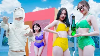 ILLUSION DRUNKEN PRANK BATTLE NERF Ugly Girl Nerf guns BOOTY JACKPOT MUMMIES PRANK | LTV NERF WAR