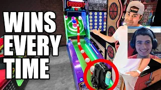 Mark Rober Beating 5 Scam Arcade Games with Science Reaction