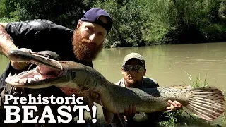 Catch n Cook {Clean} GIANT 5ft ALLIGATOR GAR! Ep13 | 100% WILD Food SURVIVAL Challenge!