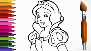 Coloring Princess Snow White | Coloring For Kids And Toddlers | Disney Princess