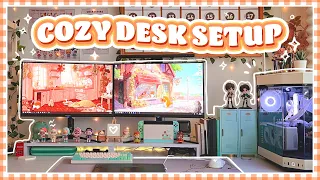 [ANIMATED] ✨Cozy Desk Setup✨ | New Custom PC and Cute Toys 🐻