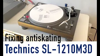 Repairing Technics SL-1210 M3D. Antiskating problem. Restoring vintage turntable.
