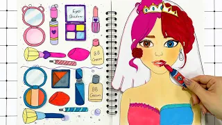 [✨paper diy✨] Enid and Wednesday Bridal Makeup 👰 ASMR 화장하기 Paper Play 종이놀이 신부화장 | Lotus Paper DIY