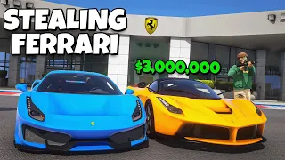 Stealing Every FERRARI From DEALERSHIP in GTA RP..