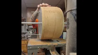 Router Jig turning a stave drum.  https://radiusdrums.com