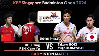 🔴LIVE SCORE | HE Ji Ting /REN Xiang Yu vs Takuro HOKI /Yugo KOBAYASHI  Singapore Badminton Open 2024