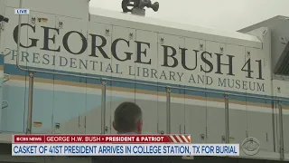 CBS News Special Report -- Casket Of 41st President Arrives At Bush Library For Burial