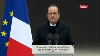 Discours de François Hollande lors de l'hommage national aux victimes des attentats du 13 novembre