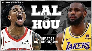 Los Angeles Lakers vs Houston Rockets Full Game Highlights | Jan 29 | 2024 NBA Season