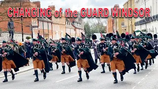 WINDSOR CASTLE GUARD Number 7 Company Coldstream Guards with Irish Guards Pipes & Drums