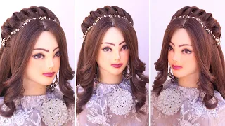 Curly bridal hairstyles l wedding hairstyles kashee's l nimrit kaur hairstyle l engagement look