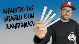 Alfabeto de grapixo com canetinhas