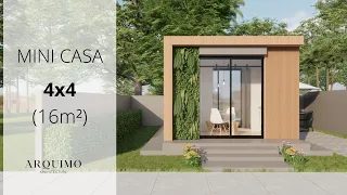 4X4 House Plan | Tiny House | Mini House 16 M²| 4X4 House (16 SQM)| Small House Design Idea