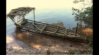 primitive technology Brazil amazonas; BOTE DE BAMBU,  bamboo boat