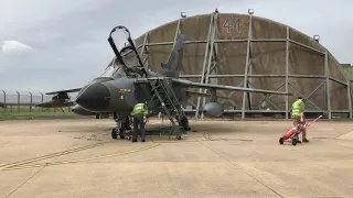 RAF Tornado GR4 ZG752 start up and taxi RAF MARHAM enthusiasts event March 2018 RB199 312T