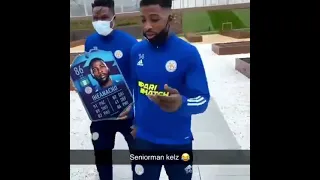 Kelechi Iheanacho, Daniel Amartey & Wilfred Ndidi after he won Premier League Player of the Month