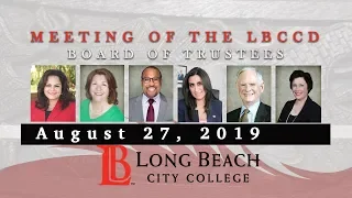 LBCCD Special Board Meeting - August  27, 2019