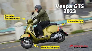 Vespa GTS 2023 im Test - mehr Potenz dank besserem Fahrwerk und Bremsen