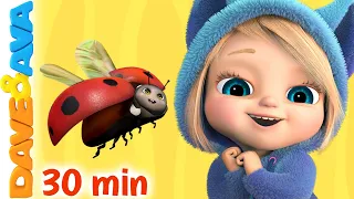 🤭 Five Little Ladybugs and More Kids Songs | Nursery Rhymes by Dave and Ava 🤭