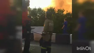 Пожар в Чебоксарах около Гагаринского моста