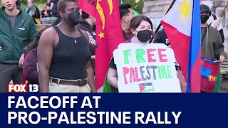 Moments of tension at student-led pro-Palestine rally at University of Washington