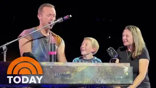 Coldplay’s Chris Martin brings 10-year-old on stage for birthday