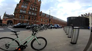 biking to Paddington station from ST Pancras London England