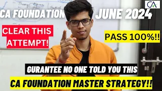 CA foundation JUNE 2024 MASTER STRATEGY! How to start from now! CA foundation JUNE 2024 strategy| CA