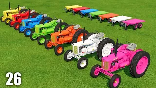 TRANSPORTING & BUILDING GARAGE WITH MINI COLORED TRACTORS ! Farming Simulator 22 #26