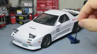 INITIAL D Model Kit Build: Takahashi Ryosuke's Mazda FC3S RX-7 | Pre-painted Aoshima 1/24