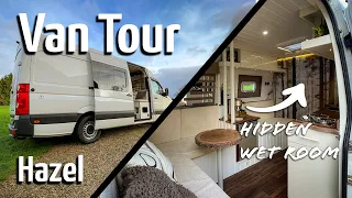 VAN TOUR | Incredible off-grid Camper van with HIDDEN WETROOM | VW Crafter Hazel