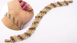 Bracelet Making For Beginners/Easy Beaded Bicone Bracelet Tutorial/Handmade Jewelry/Beaded Bracelet