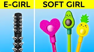 Soft VS E-Girl || Easy and Cheap Ideas for SCHOOL! DIY Hacks to Become Popular by 123GO! CHALLENGE