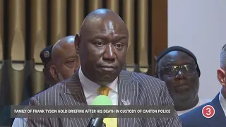 Attorney Ben Crump speaks in Canton following police custody death of Frank E. Tyson