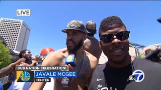 JaVale Mcgee and Swaggy P shirtless celebration