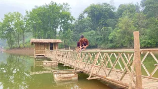 Full Video 7 Days Make a Bamboo Bridge Floating On The Water To Move To The Floating House.Aqua Farm