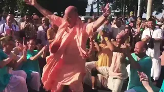 Dancing in ecstasy with Indradyumna Swami