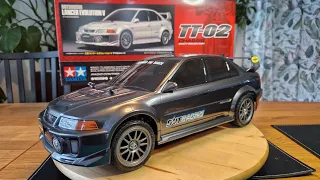 TAMIYA MITSUBISHI LANCER EVOLUTION V FIRST RUN #tamiyarc #rccar