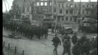 WWII Dramatic footage of River Crossing, 29th Crosses Roer, Germany, 1945, Jülich